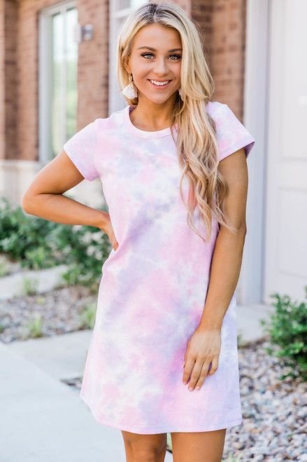 Looking For Attention Tie Dye Dress Lavender | The Pink Lily Boutique