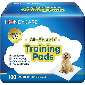 Amazon.com: HONEY CARE All-Absorb, Large 22" x 23", 100 Count, Dog and Puppy Training Pads, Ultra... | Amazon (US)