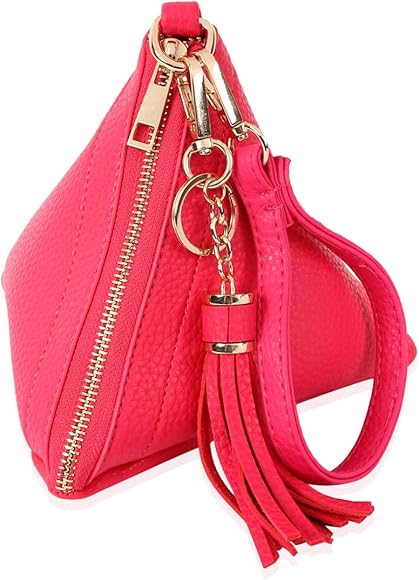 Triangle Vegan Leather Wristlet Clutch Purse Handbag - Pyramid Evening Cocktail Pouch Wallet Deta... | Amazon (US)