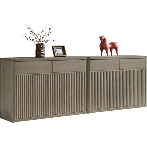 SICOTAS Buffet Cabinet with Storage - Storage Cabinet Sideboard with Doors & Shelves Accent Credenza Buffet Table with 4 Drawer Buffets & Sideboards for Living Room Dining Room Kitchen Entryway Office | Amazon (US)