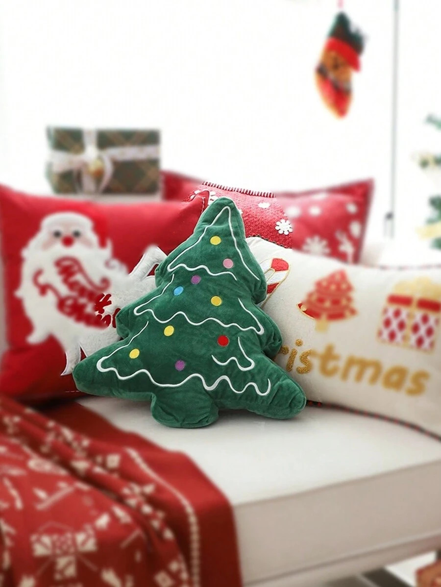 1pc Christmas Tree Pattern Throw Pillow Decor, Suitable For Living Room Sofa, Bedroom | SHEIN