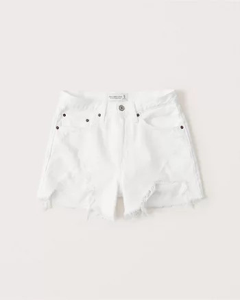 Curve Love Mid Rise Boyfriend Shorts | Abercrombie & Fitch (US)