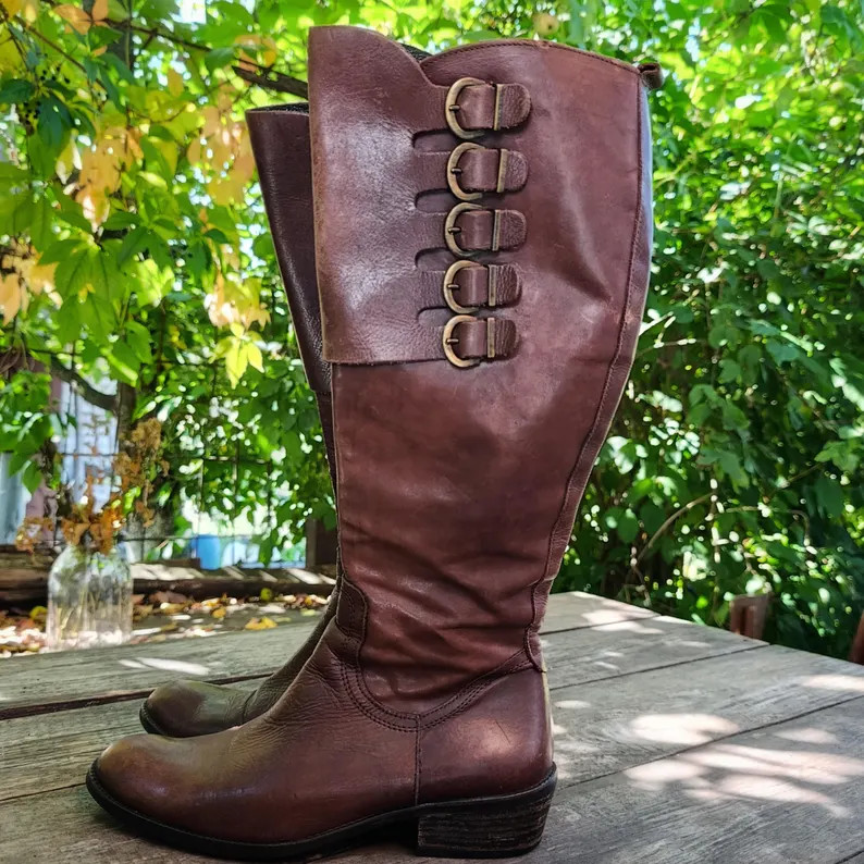 Vintage Leather Chocolate Brown Knee-high Boots Size US 7/ EU 38/ UK5 - Etsy | Etsy (US)