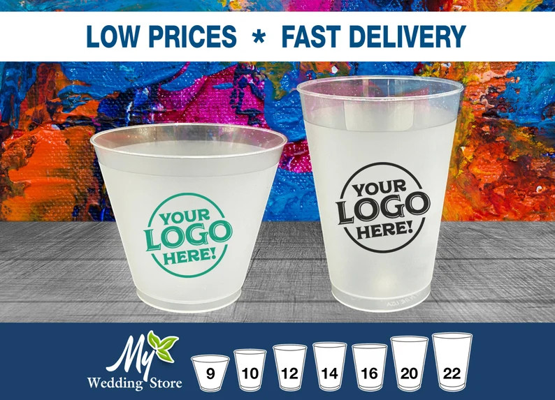 Personalized Cups, Custom Printed Frosted Cups, Shatterproof, Frost Flex, Personalized Plastic Pa... | Etsy (US)