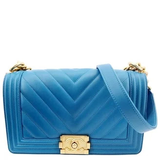 Pre-Owned CHANEL 15 series 2011 Cabas Tote 2-way Handbag Blue | Walmart (US)