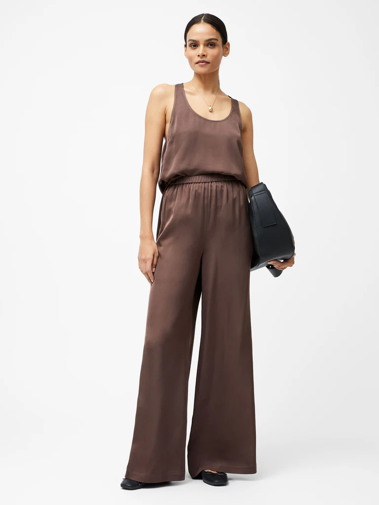 Sera Eco Satin Elasticated Wide Leg Trousers | French Connection (UK)