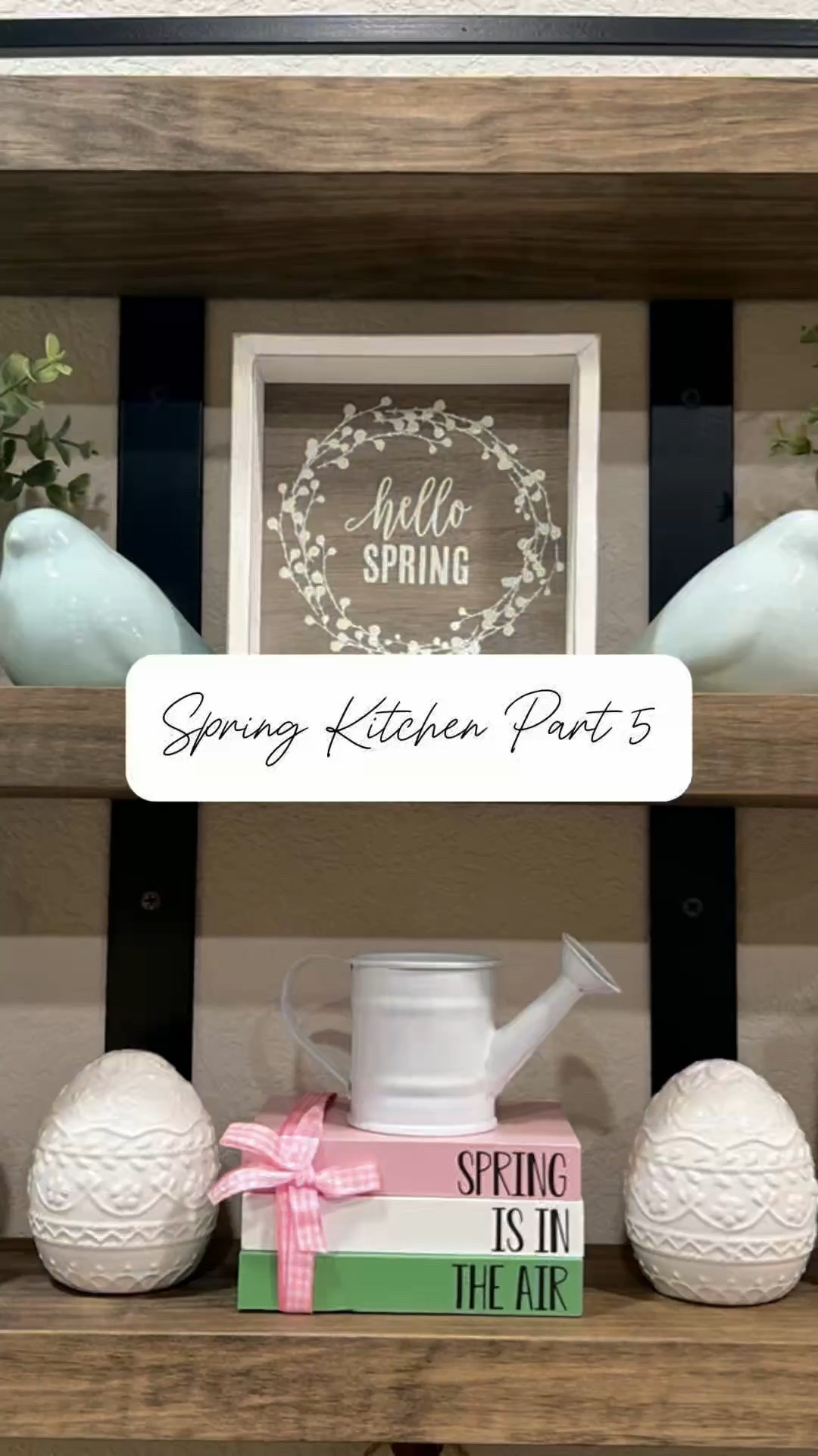 This floating shelf in my kitchen is one of my favorite places to decorate for each season! #springdecor #kitchendecor #shelfstyling

#LTKFindsUnder50 #LTKSeasonal #LTKHome