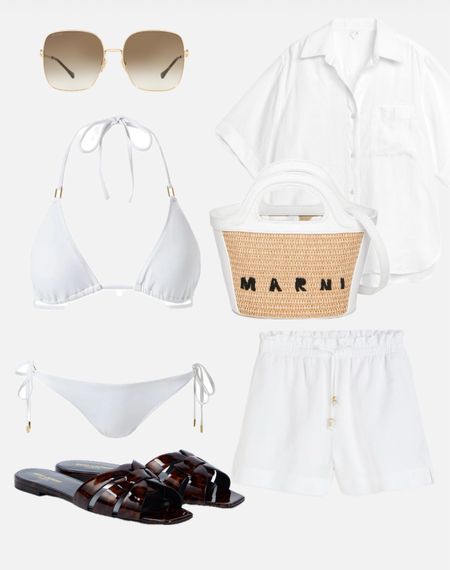 All white swimwear and resort wear look for effortless vacation chic with accessories 

Melissa Odabash Gucci Marni H&M Saint Laurent 

#LTKswim #LTKtravel #LTKstyletip