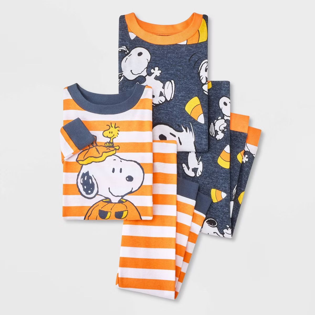 Toddler 4pc Snug Fit Peanuts and Snoopy Cotton Halloween Pajama Set - Orange | Target