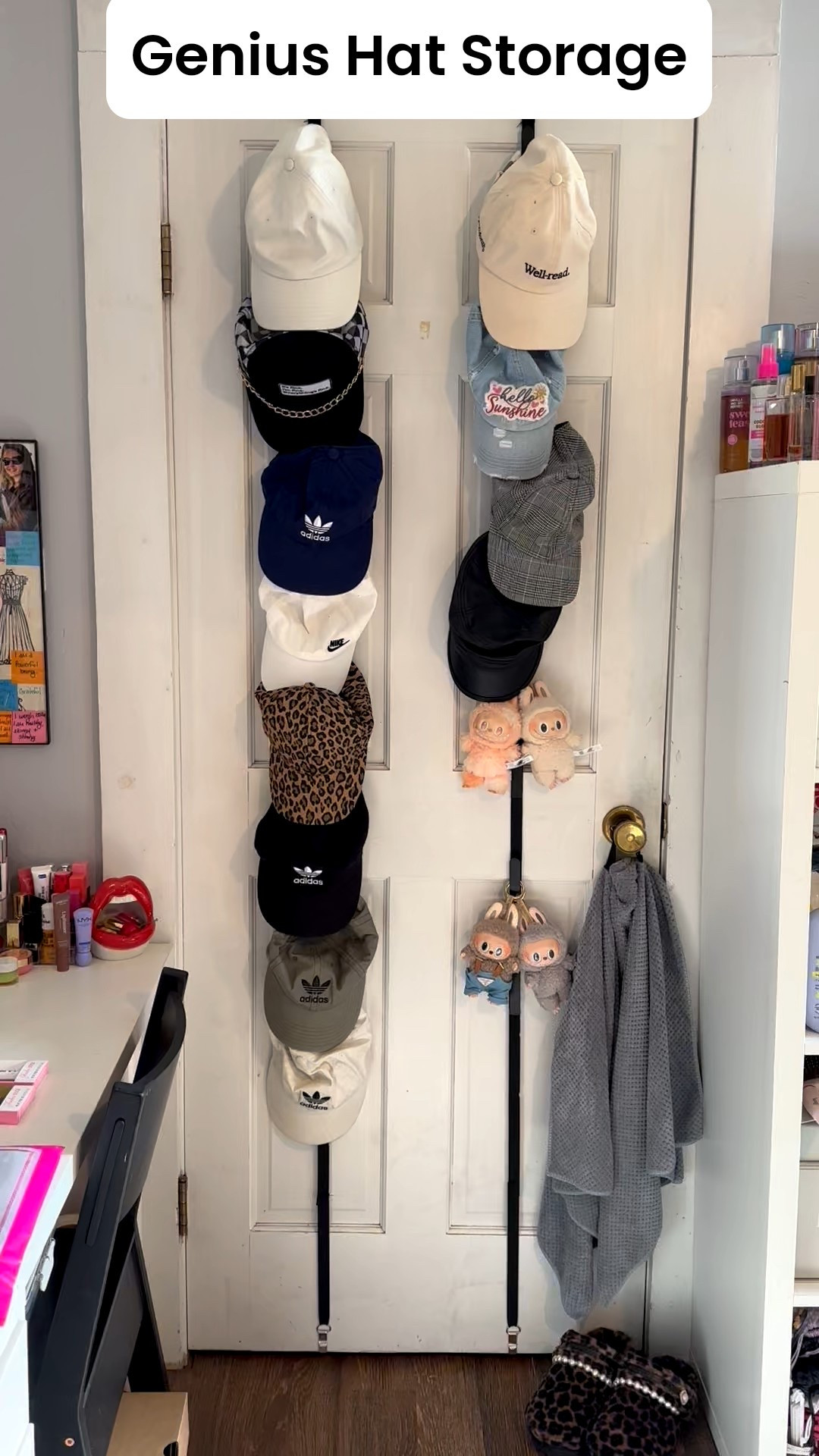 Running out of closet space? These over-the-door hat storage straps are a total game changer! They keep all your favorite baseball caps neat, visible, and easy to grab on the go. Perfect for organizing small spaces while still looking cute and functional. 🙌

While I wait for Amazon approval please comment for the link! 

#LTKFamily #LTKFindsUnder50 #LTKHome