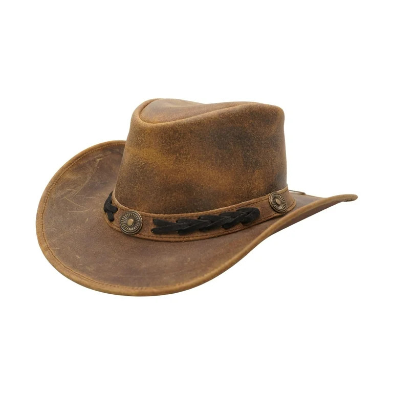 RESISTANCE Premium Australian Style Leather Cowboy Hat | Shapeable Outback Hat for Men and Women ... | Walmart (US)