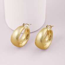 1pair Matte Antique Thick Small Hoop Earrings | SHEIN