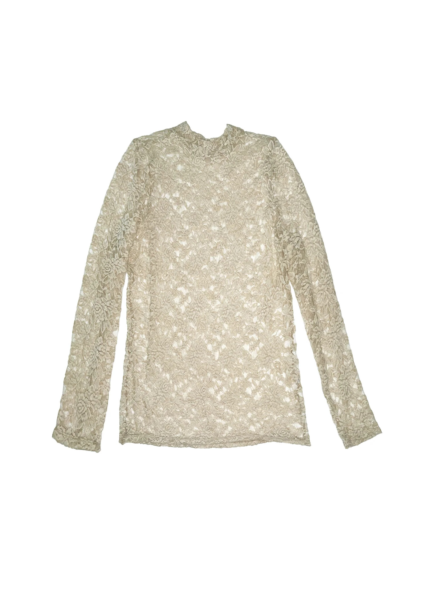 Nova Stretch Lace Mock Turtleneck - Cream | BAACAL Limited, LLC