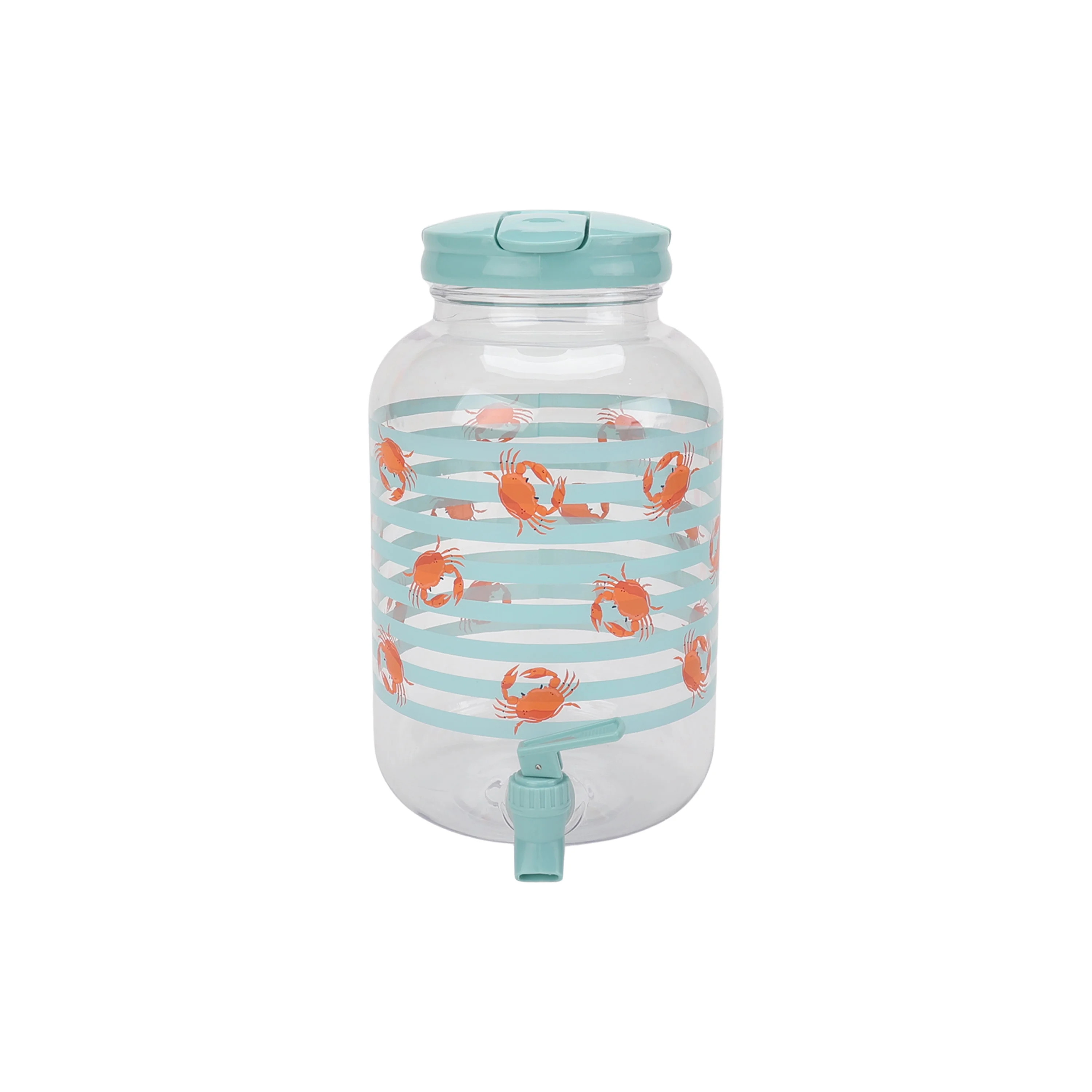 Mainstays Acrylic 1.2 Gallon Leak Proof Beverage Dispenser, Crab Pattern | Walmart (US)