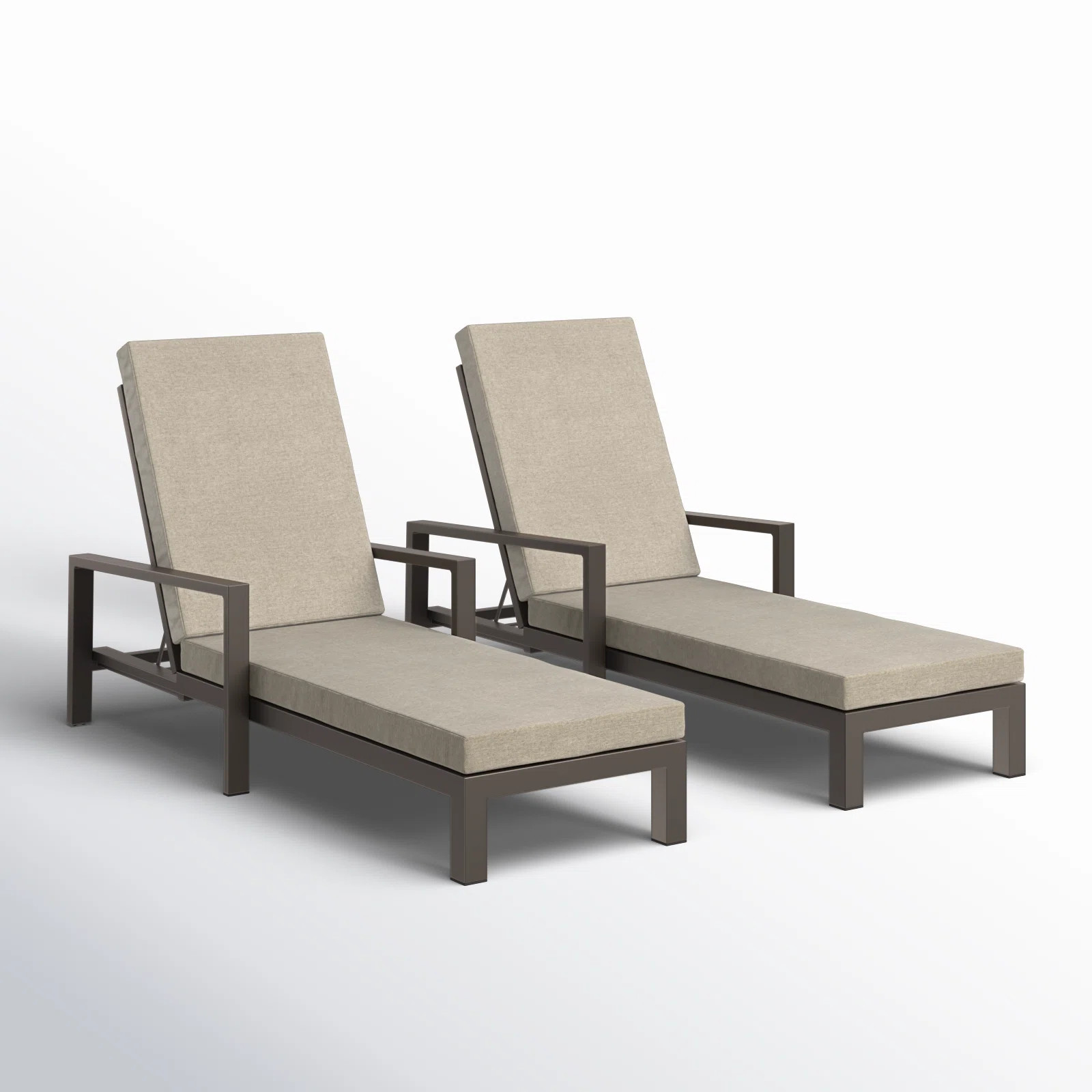 Hoyt 35'' Outdoor Metal Chaise Lounge (Set of 2) | Wayfair North America