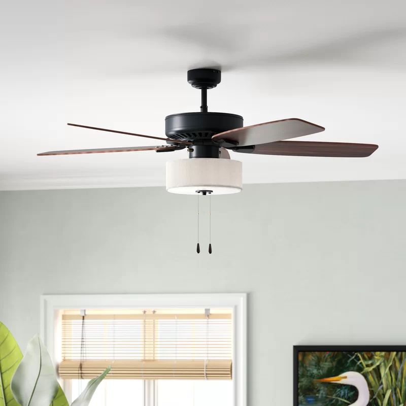 52'' Sybilla 5 - Blade Standard Ceiling Fan with Light Kit Included | Wayfair North America