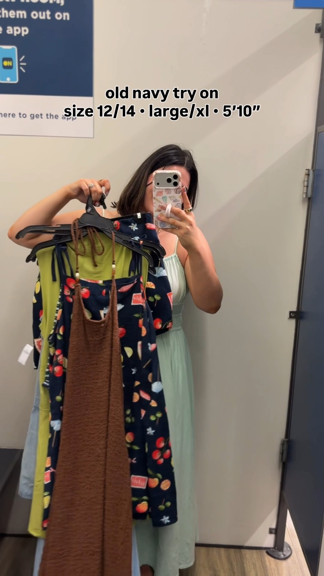 Midsize size 12/14 Old Navy try on! Which look is your fav?! I am tied between the first dress + second look with the pink! And sadly that first dress is just about sold out online so now I’m kicking myself for not getting it in store lol. Should I go back?! 

Sizes :
Printed Dress : large 
Pink top : large 
Pink shorts : large 
Swimsuit : top/bottoms : large 
Crochet cover up: top/bottoms: xl
Green dress : large 
Blue dress : large

#LTKSeasonal #LTKTall #LTKMidsize