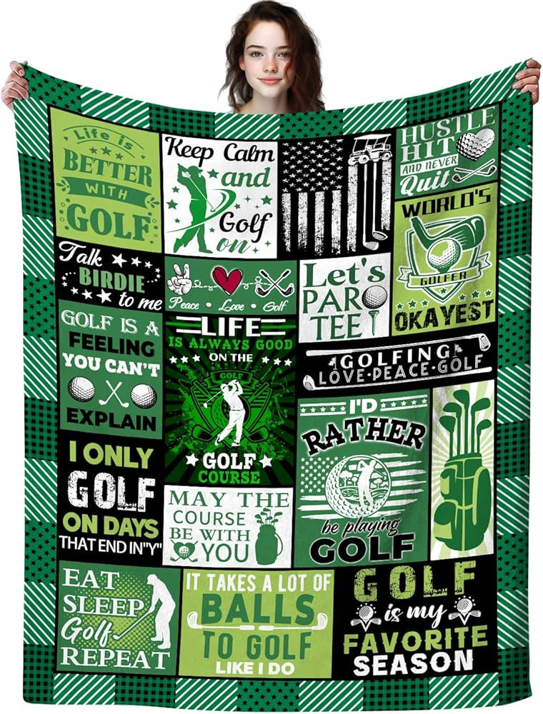 Best Golfing Blanket Gifts for Men Dad Husband Women,Golf Stuff Accessories Cool Golfing Blankets... | Amazon (US)