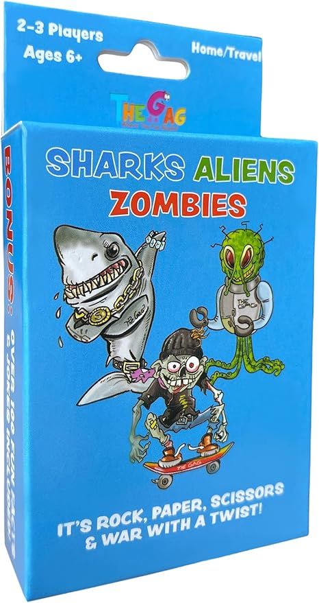 TheGag Novelties Wholesale Sharks Aliens Zombies: Fun Card Game for Kids Played Like Rock Paper S... | Amazon (US)
