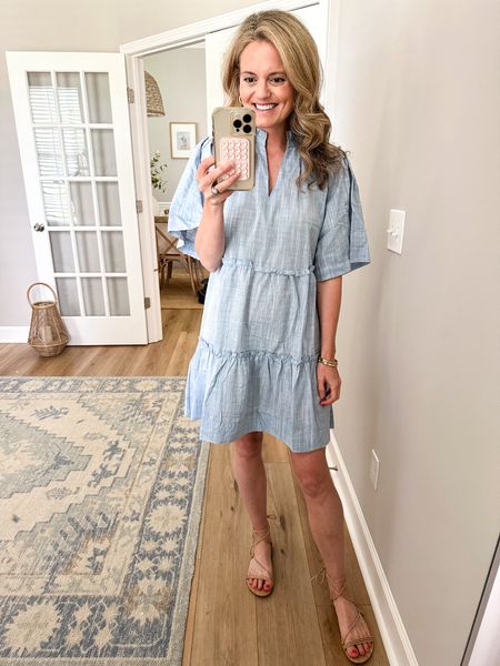 Always love a good blue dress. This one can be dressed up with heels or worn with sandals or sneakers. It’s not lined so I would suggest a slip. Wearing the size small 

#LTKFindsUnder50 #LTKStyleTip #LTKShoeCrush
