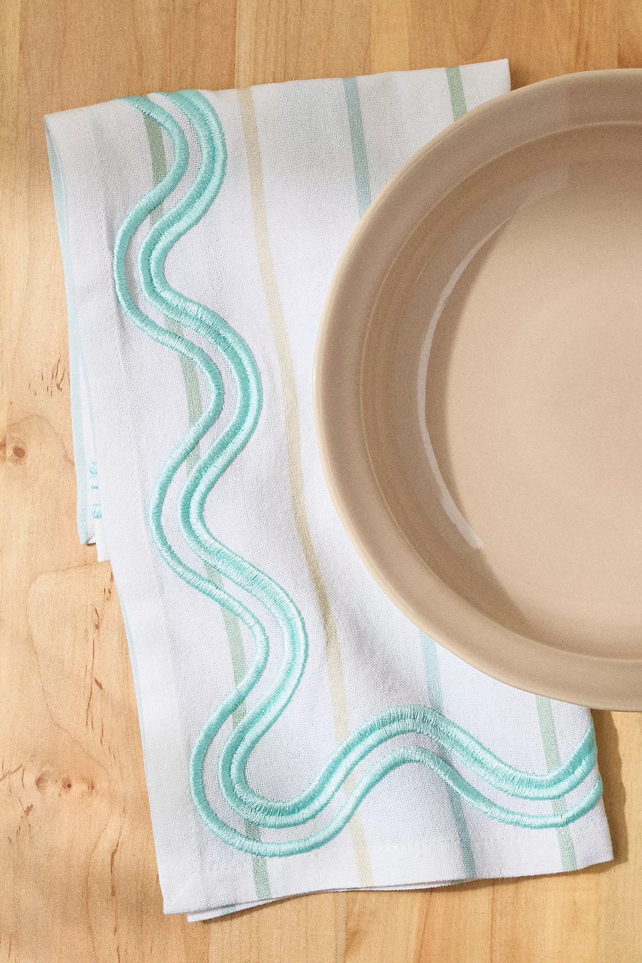 Madeline Striped Embroidered Napkins, Set of 2 | Anthropologie (US)