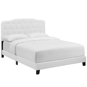 Modway Amelia Upholstered Twin Bed in White | Cymax