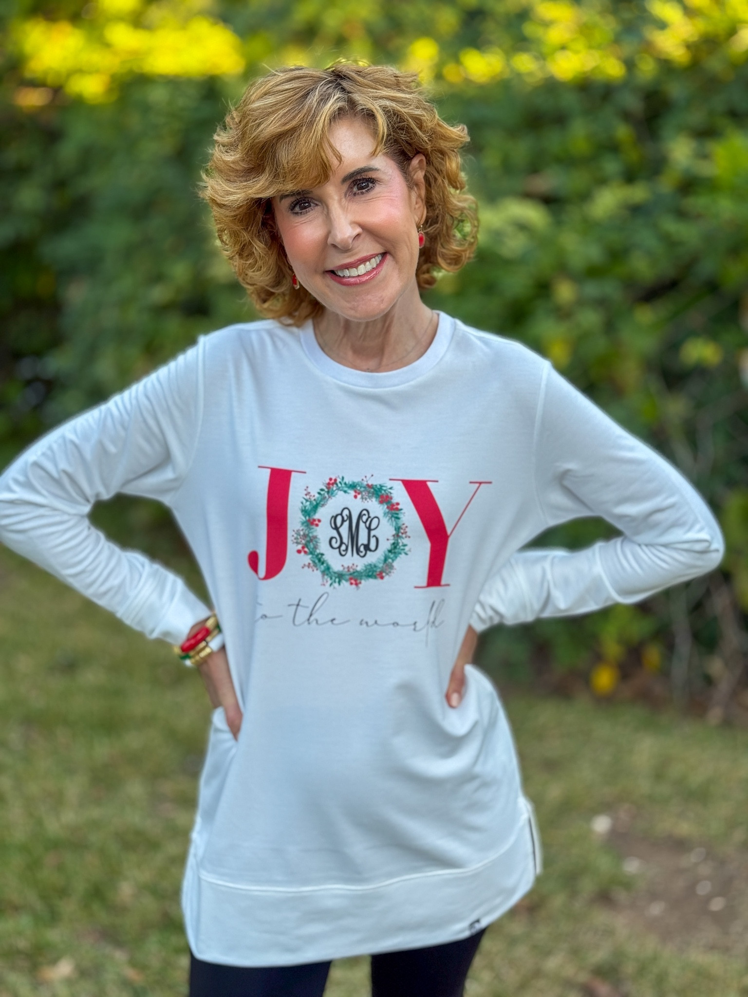 Joy to the World! Personalized the center of the wreath on this tunic tee with your initials for FREE. 

It’s 30% off this Cyber Monday+ FREE shipping with my exclusive code SUZYFREESHIP

#LTKCyberWeek #LTKHoliday #LTKSaleAlert