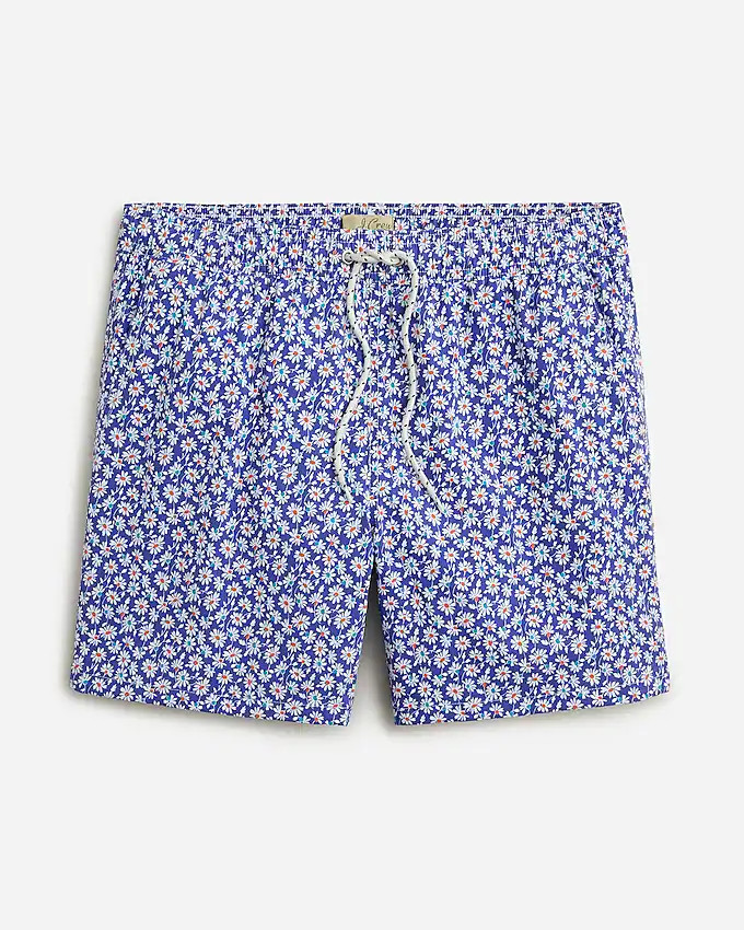 6" stretch swim trunk in floral print with ECONYL® nylon | J. Crew US