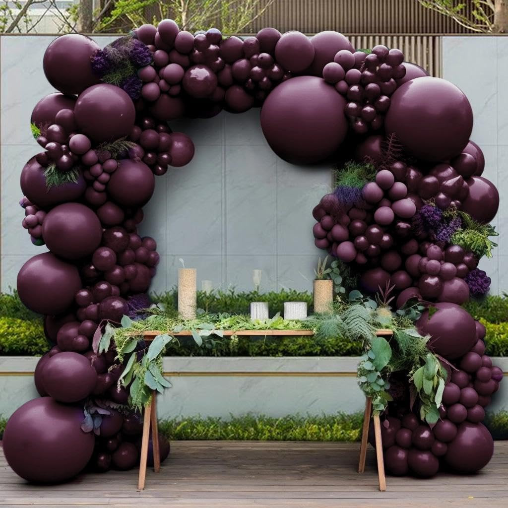 Burgundy Balloons Double Stuffed Dark Purple Plum Balloon Garland Different Sizes Mauve Maroon Ma... | Amazon (US)