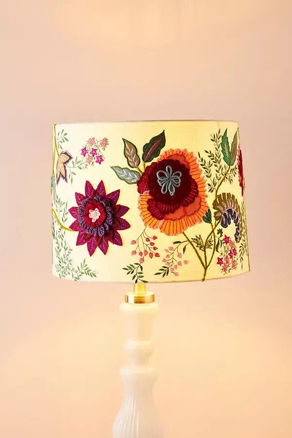 Embroidered Jessamine Lamp Shade By Anthropologie in Assorted | Anthropologie (US)