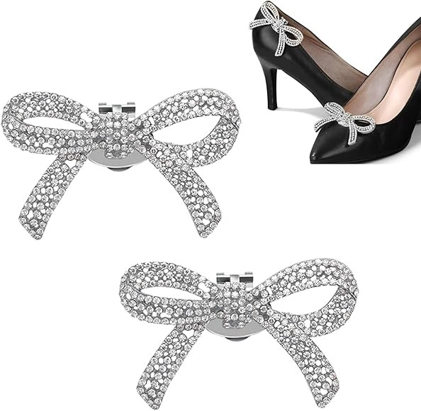 NCOALE Shoe Clips, 2PCS Detachable Elegant Rhinestone Crystal Shoe Charms Metal Shoe Buckles Beau... | Amazon (UK)