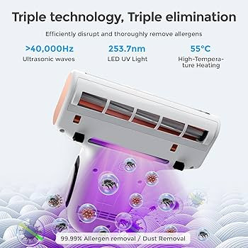 Mattress Vacuum Cleaner with Dust Sensor, Anti-allergen Bed Vacuum Cleaner with UV & Ultrasonic a... | Amazon (US)