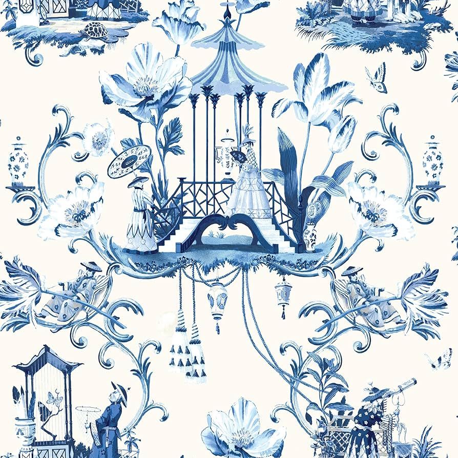 Harrison Howard - Peel and Stick Wallpaper, Chinoiserie Wallpaper for Bedroom, Powder Room, Kitch... | Amazon (US)