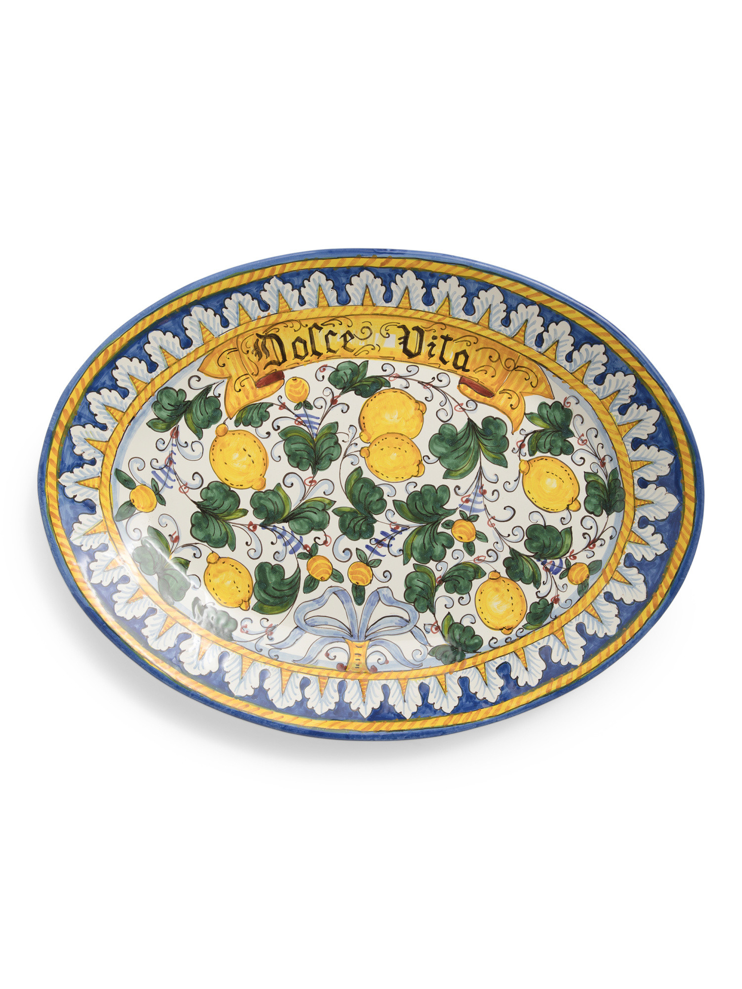 Made In Italy 22x16.5 Hand Painted Dolce Vita Oval Wall Plate | Global Home | Marshalls | Marshalls