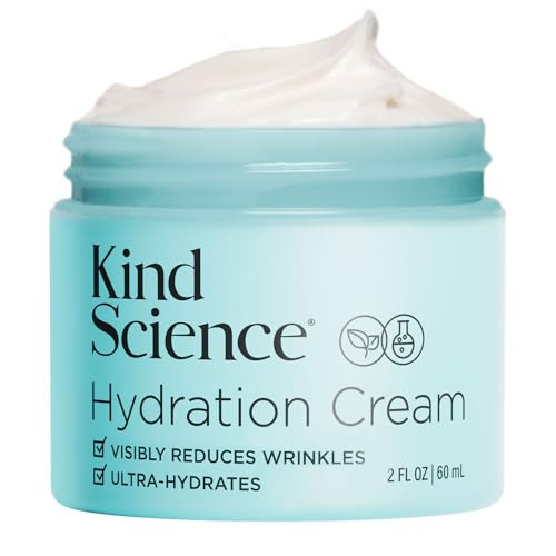 Kind Science Hydration Cream - Moisturizer Face Cream For Women - Anti Aging for Day and Night - Visibly Reduces Wrinkles, Improves Smoothness & Elasticity - Fragrance Free, Cruelty Free, 2 oz | Amazon (US)