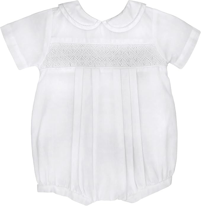 Petit Ami Baby Boys' Bubble with Smocking and Faggoting, Newborn | Amazon (US)