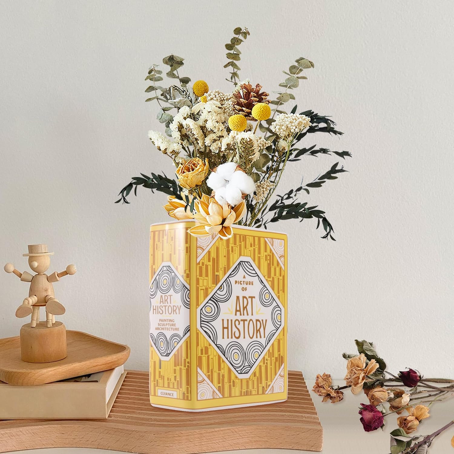 Book Vase for Flowers, Ceramic Book Flower vase for Home Decor, Decorative Book Planter Unique Bo... | Amazon (US)