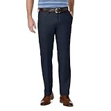 Haggar mens Cool 18 Pro Straight Fit Flat Front Casual Pants, Navy, 33W x 30L US | Amazon (US)