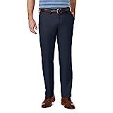 Haggar mens Cool 18 Pro Straight Fit Flat Front Casual Pants, Navy, 33W x 30L US | Amazon (US)