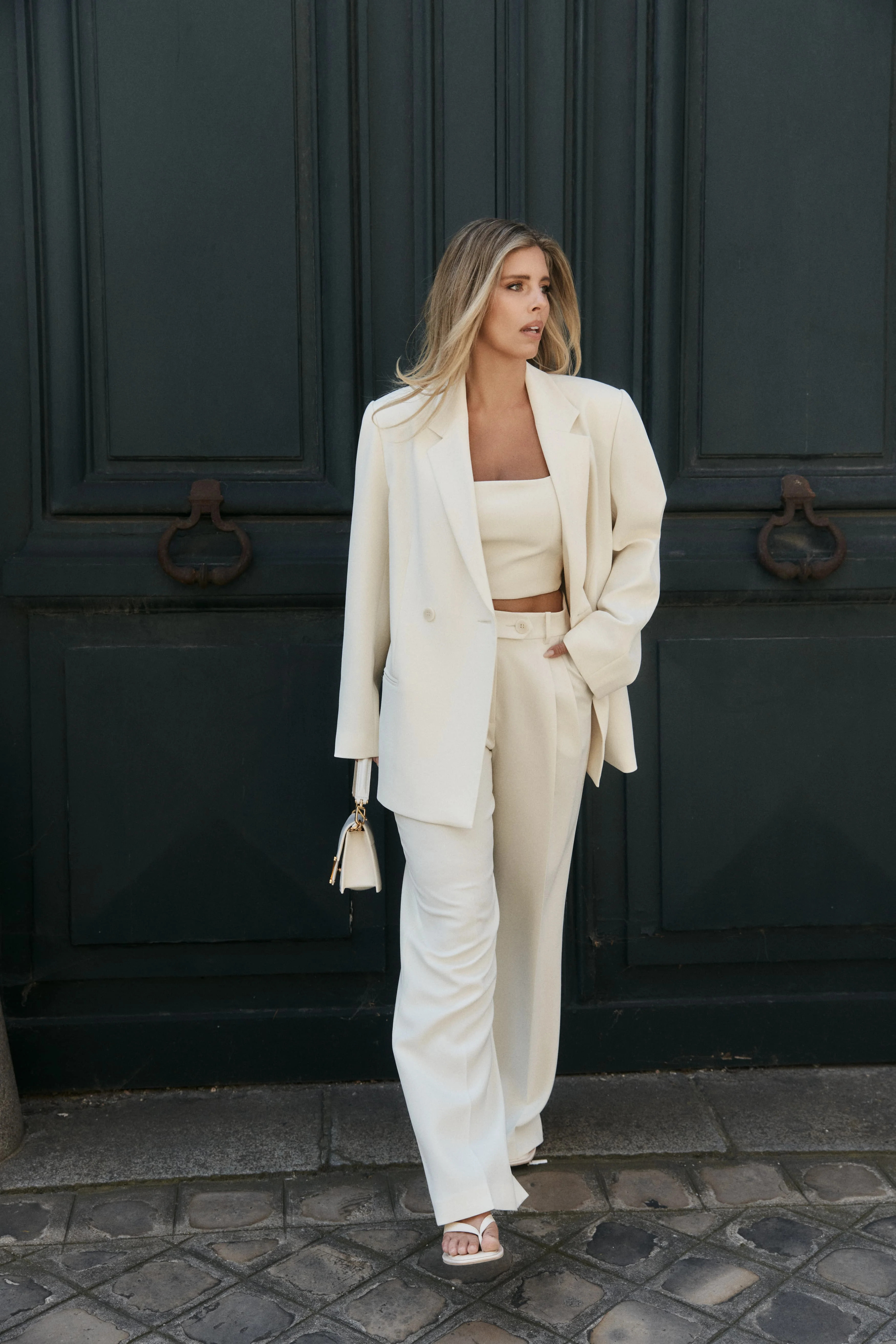 IVORY CREPE WIDE LEG PANT | Carla Zampatti