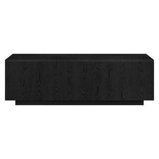 Paxton 47.5 in. Black Grain Rectangle MDF Top Coffee Table | The Home Depot