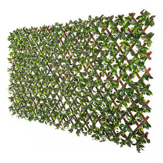 Expandable Pvc Trellis Hedges 36 in. X 72 in. Gardenia Artificial Leaf | The Home Depot