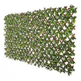 NATURAE DECOR Expandable Pvc Trellis Hedges 36 in. X 72 in. Gardenia Artificial Leaf 3672BR-4000-... | The Home Depot