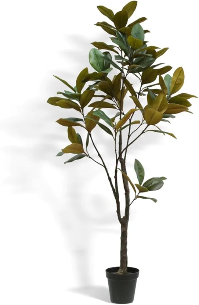 Faux Magnolia Tree, Premium Artificial Indoor Tree Stands 7' Tall with Lifelike-Leaves & Hand Pai... | Amazon (US)