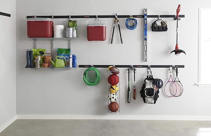 Rubbermaid FastTrack Wall Mounted Storage and Organization System Rail for Home and Garage, Horiz... | Amazon (US)