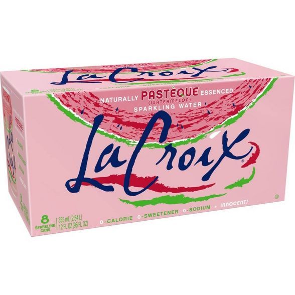 LaCroix Pasteque Watermelon Sparkling Water - 8pk/12 fl oz Cans | Target