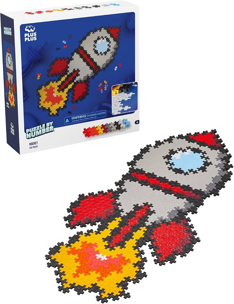 Plus Plus Puzzle By Number, 500 Piece Mini Interlocking Hashtag Color Blocks, 3D Pixel Art Kit fo... | Amazon (US)