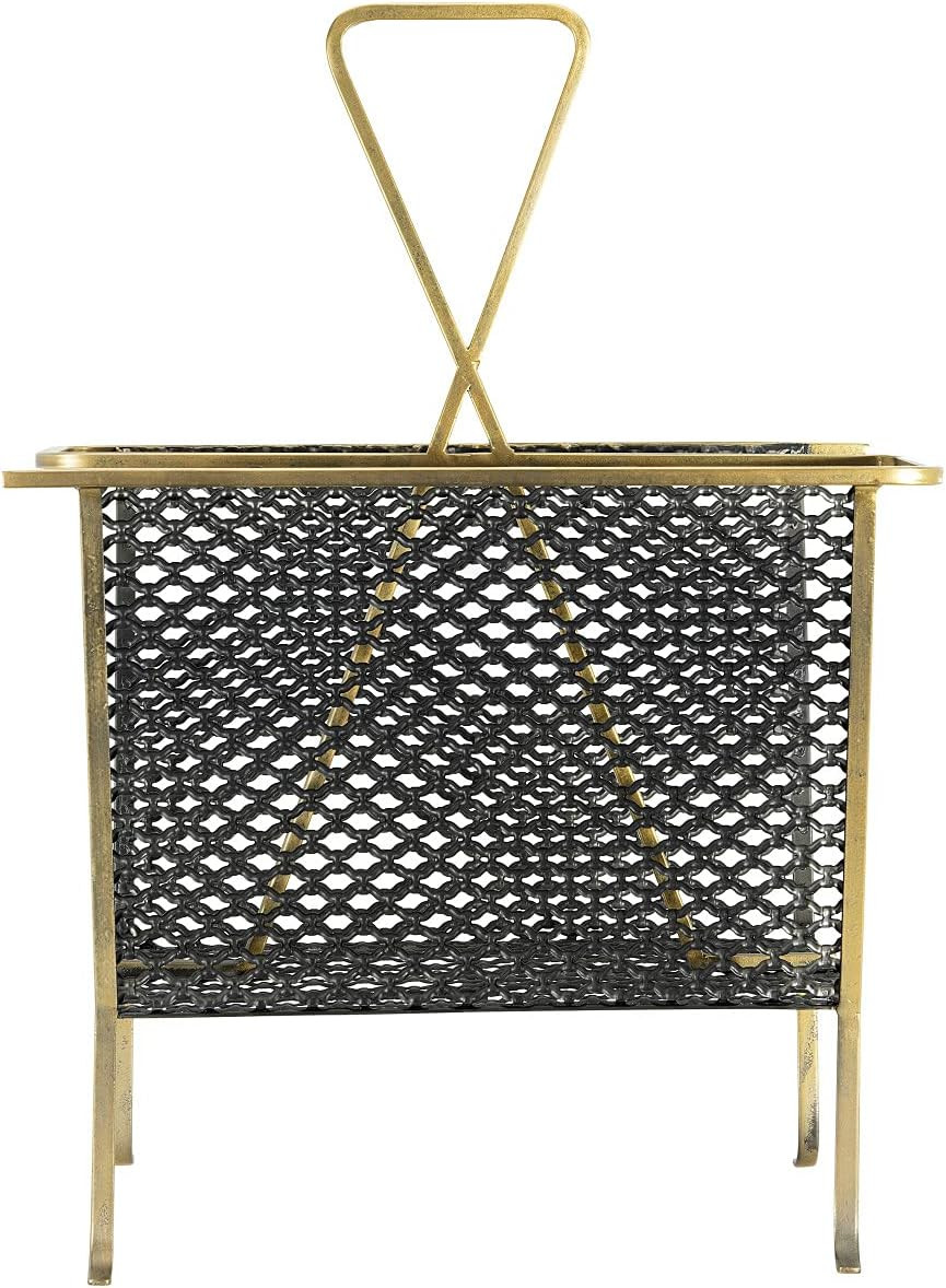 Amazon.com: Creative Co-op EC0135 Distressed Gold & Black Divided Metal Magazine Rack, Gold : Hom... | Amazon (US)