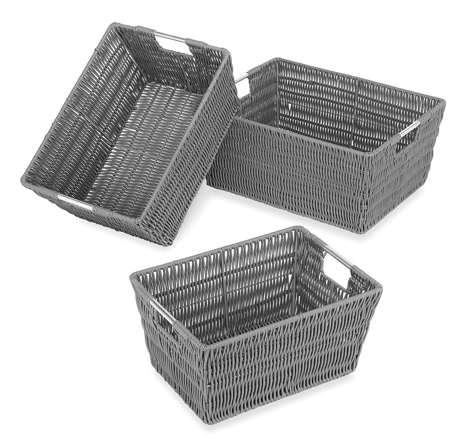 Whitmor Rattique® Storage Baskets - Set of 3 - Grey | Walmart (US)