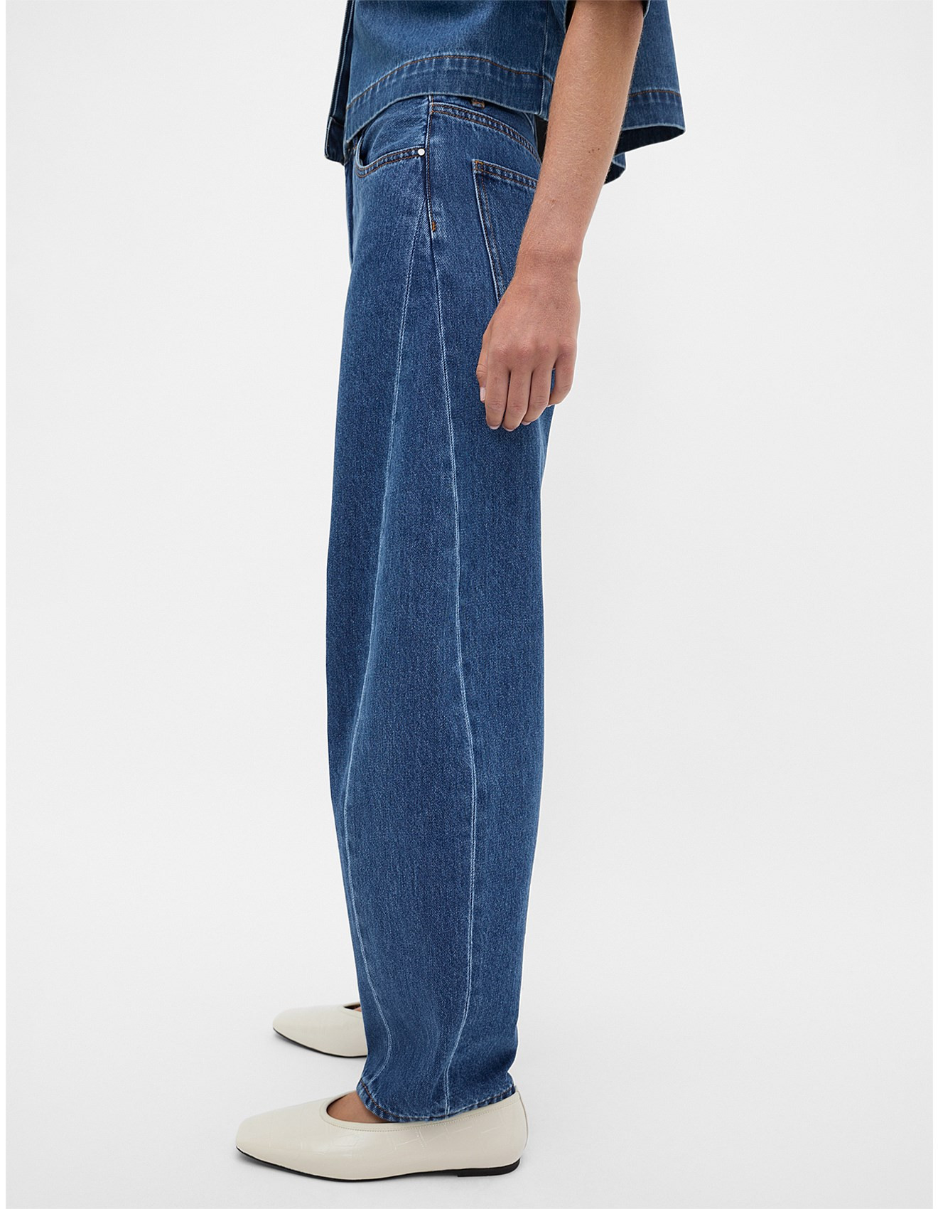 HIGH WAISTED BARREL LEG JEAN | David Jones (Australia & New Zealand)